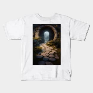 Magical dungeon with stone way Kids T-Shirt